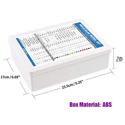 Swpeet 267 Pcs Organic Chemistry Molecular Model Student and Teacher Kit, Chemistry Molecular Model Student and Teacher Set - 116 Atoms & 150 Links & 1 Short Link Remover Tool - style: 267 Pieces Molecular Model Kit