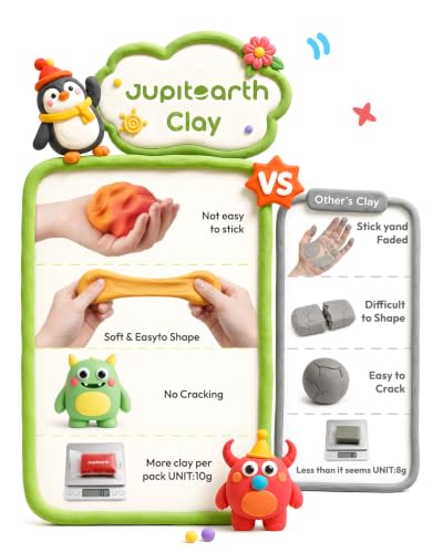 JUPITEARTH Air Dry Clay for Kids, 72 Colors Modeling Clay Kit - color: 72 Colors