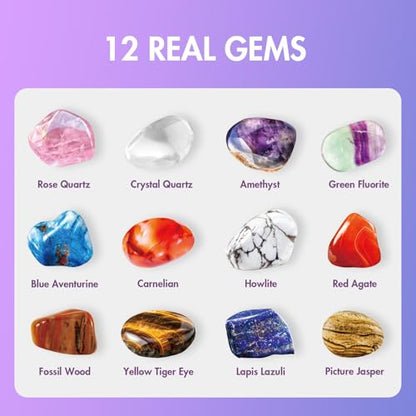 Piano Potato Gemstone Dig Kit, 12 Real Gems & Crystals, STEM Toy - color: Diamond Gems Dig