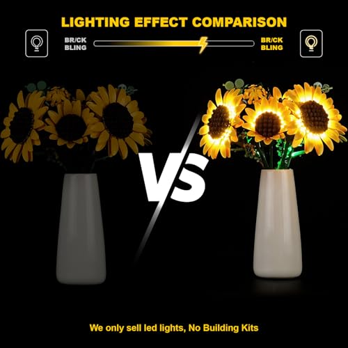 Vaodest LED Light Kit for Lego Sunflower Bouquet 11502, Decorative Lighting Accessories Compatible with Lego 11502 Botanical Collection, Warm Glow DIY Lights - Model NOT Included - style: 11502 Sunflower Bouquet Set