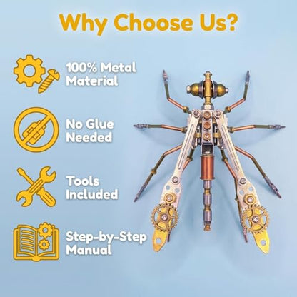 3D Metal Model Kits for Adult - Mechanical Mosquito-Building DIY Projects Insect Bug Hobby Kit Arts and Crafts Sets-Father's Day & Birthday Gift Ideas(Mechanical Mosquito Y) - style: Mechanical mosquito Y