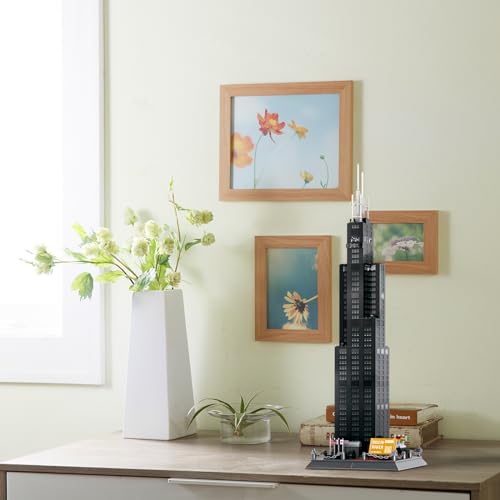 CAXIMSY Willis Tower Chicago Architecture Model Building Blocks Sets The Office Landmarks Skyline Set Toys Collection for Kids Adults 1241Pcs - color: Wlsds Architecture