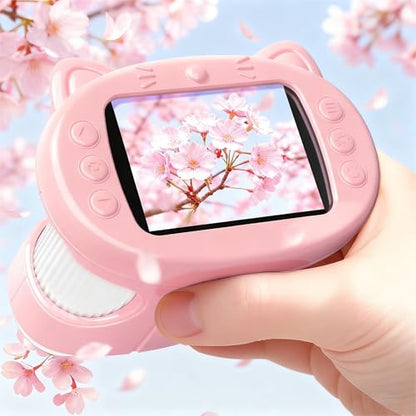 Handheld Digital Mini Microscope for Kids: 1000X 4K 2.4" Microscopes Toys - color: Pink
