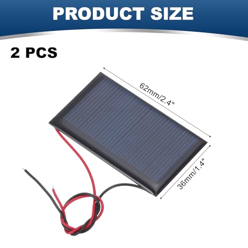 MECCANIXITY 2Pcs 3V 0.27W 90mA Mini Solar Panels with Cable - style: 3V 0.27W 90mA