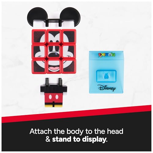 Rubik’s Cube Mickey Mouse Disney Cuber, Problem-Solving Challenging Brain Teaser Collectible Fidget Toy for Puzzle Lovers & Disney Fans Ages 8 and up - color: Disney Mickey Mouse, size: 1
