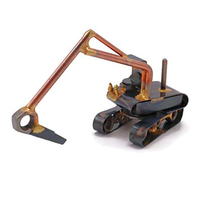 Excavator Collectible Handmade Metal Art Figurine, Desk Accessories, Trophy, Boss Gift, Home Office Décor, Construction Worker Gift - style: Excavator
