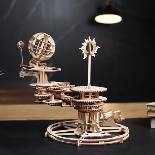 Ugears Mechanical Tellurion 3D Puzzle, 12-inch Height, Brown