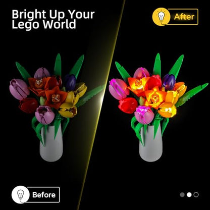 YEABRICKS LED Light for Lego-11501 Botanicals Tulip Bouquet Building Blocks Model (Building Set NOT Included) - style: Only Light LEGO 11501 Tulip Bouquet