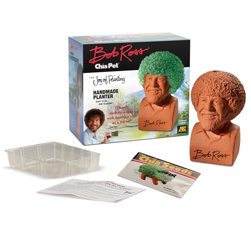 Chia Pet Bob Ross Terracotta Planter with Seed Pack - style: Bob Ross