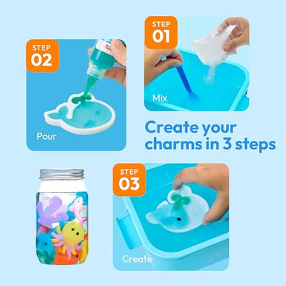 Klever Kits Glow-in-The-Dark Water Gel Kit, Magic Fairy Water Pets Toy Kit with 10 Gels(7 Glow-in-The-Dark Gels), 12 Molds, Preserving Bottle, DIY Squishy Maker Craft Kits, Arts and Crafts for Kids - style: Glow-in-the-dark