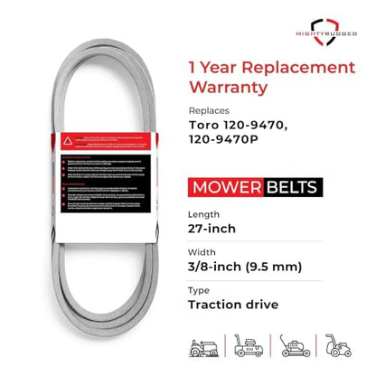 MightyRugged 120-9470 Traction Belt for Toro TimeMaster 30 in Walk Behind - size: 27 in x 3/8 in