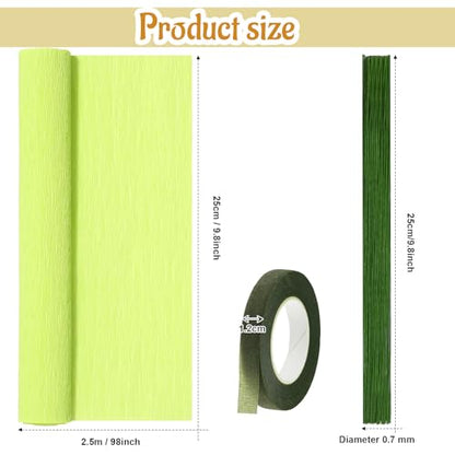 Gersoniel 57 Pcs Crepe Paper DIY Kit for Flower Making, Pastel - color: Pastel