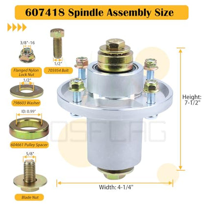 3 Pack 607418 Spindle Assembly for Hustler Raptor SD 54 Tune Up Kit - size: 3x601804H