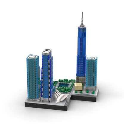 Landmark Street Scene Building Blocks Set for Adults, 1039PCS MOC-127022 1/800 World Famous Landmark Building Bricks Set, DIY Assembly New York Architecture Model Gift - style: The New World Trade Center