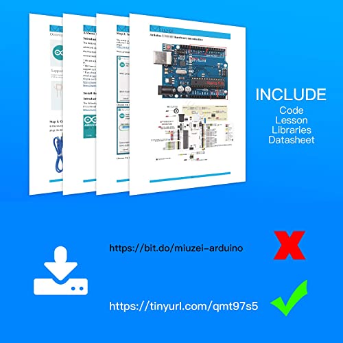 Miuzei Starter Kit with Breadboard Power Supply Compatible with Arduino IDE