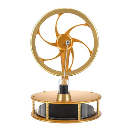 HZZ92 Upgrade Low Temperature Stirling Engine Kit Steam Heat Educational Model Classroom Teaching Stirling Engine Adult Desktop Educational Toys Brass Aluminum Stirling Engine- Gold - color: Gold