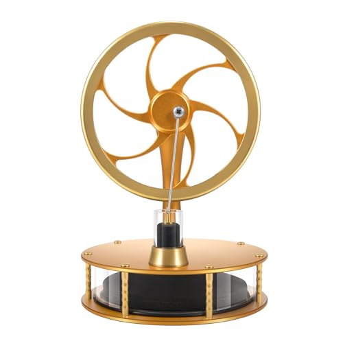 HZZ92 Upgrade Low Temperature Stirling Engine Kit Steam Heat Educational Model Classroom Teaching Stirling Engine Adult Desktop Educational Toys Brass Aluminum Stirling Engine- Gold - color: Gold