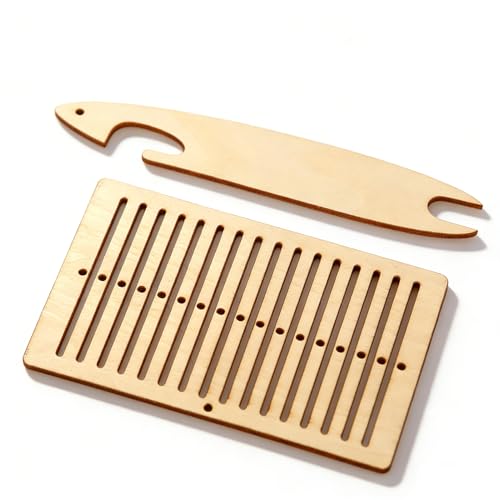 Weaving Kit 2 Pcs Weaving Shuttle Weaving Tools for Loom, Weaving Shuttle Tools Arts Crafts for Bracelet Bag Belt Camera Strap, Weaving Heddle for Beginner