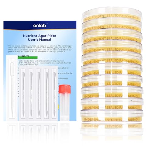 Nutrient Agar Petri Dishes Science Project Kit | Pre-Poured Agar Plates and Cotton Swabs for Science Experiments | Bacteria Science Kit - Sealed Separately (Items of 30)