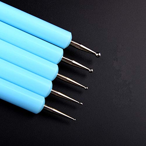 5 pcs/Set Soft Pottery Clay Tool Silicone & Stainless Steel Two Head Sculpting Polymer Modelling Shaper Art Tools Blue (Pack of 3) - size: 15cm (Pack of 3)