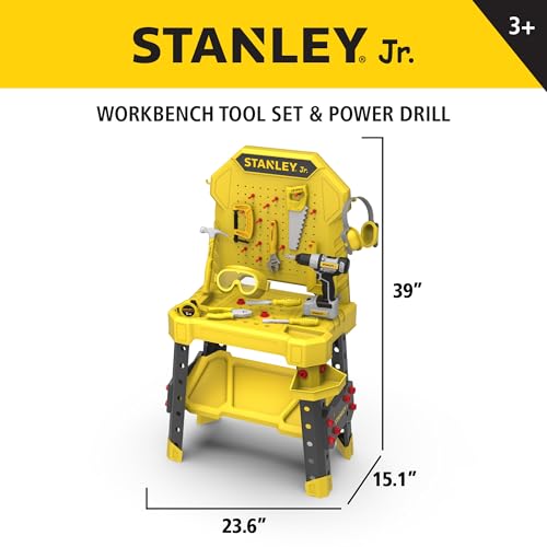 Stanley Jr. Pretend Play Kids Tool Bench with Toolset 140 PCS