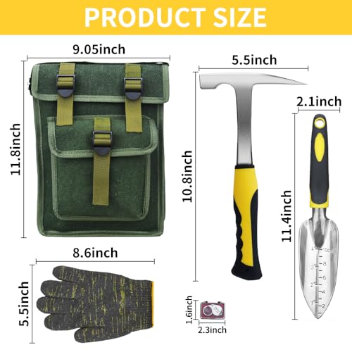 14 PCS Geology Rock Pick Hammer Kit, Prospecting Equipment Tool