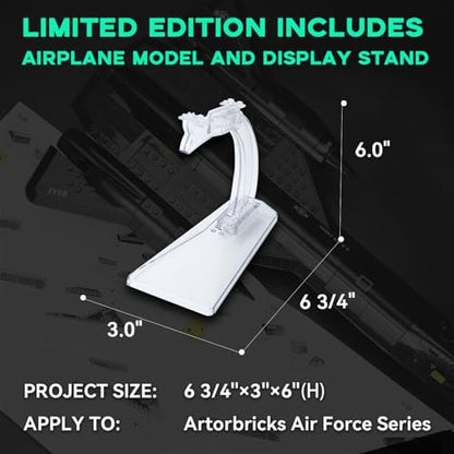 ArtorBricks SR-71 Reconnaissance Blackbird Airplane Military Building Set with Display Stand - 183Piece Model Kit for Adults, Collectors & Hobbyists