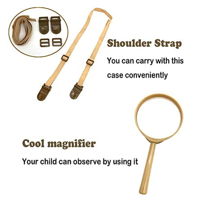 Bug Catcher Kit for Kids, 17 Pcs Kids Bug Catching Kits, Outdoor Nature Explorer Kit, Science Educational Kits with Tweezers, Magnifying Glass for Boys Girls(Gold)