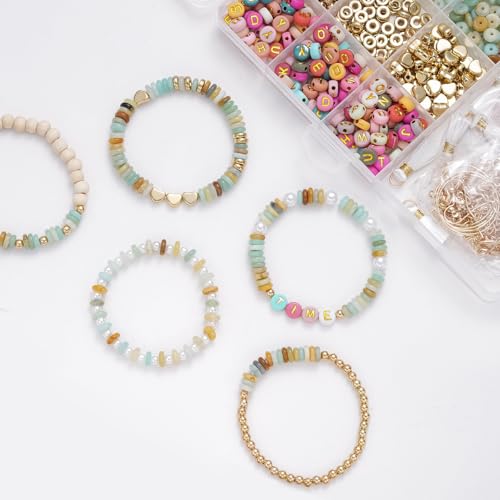 Xylise DIY Bracelet Making Kit for Girls - Jewelry Making Beads, Friendship Bracelet Kit with Letter,Beads for Jewelry Making, Bracelet kit Bead Bracelet Making kit Arts and Crafts Handmade Gift Set - color: CZ007-Amazon colours