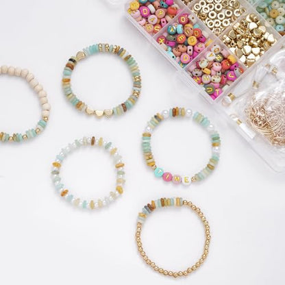 Xylise DIY Bracelet Making Kit for Girls - Jewelry Making Beads, Friendship Bracelet Kit with Letter,Beads for Jewelry Making, Bracelet kit Bead Bracelet Making kit Arts and Crafts Handmade Gift Set - color: CZ007-Amazon colours