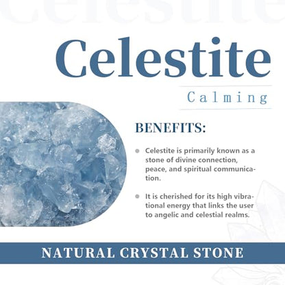 rockcloud Natural Raw Blue Celestite Mineral Healing Crystal Cluster Geode Irregular Home Decoration Gemstone Specimen Large, 2.(Approx 160-220 Gram) - size: Approx 160-220 Gram