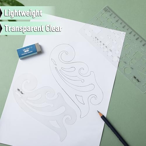 Mr. Pen- Geometric Drawing Template, 2 pcs, French Curve, Plastic Template - style: 2 pcs