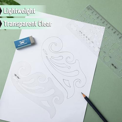 Mr. Pen- Geometric Drawing Template, 2 pcs, French Curve, Plastic Template - style: 2 pcs