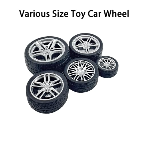 8PCS Toy Car Wheel RC Car Rubber Tire Wheel with Metal Shaft Axles for RC Car Truck DIY Model Toy Building Projects (3x40mm) - style: 3x40mm