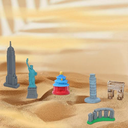 ONEST 12 Pieces Mini World Building Model Playsets Famous Architecture Figurines - style: B Set