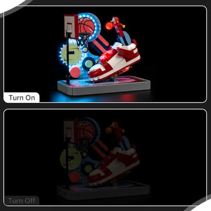 Nitemode LED Light Kit Compatible with Lego Nike Dunk Trickshot 43021, Upgraded Remote Control Multi-Light Effect Sequence Design Lighting Accessories(Light Only)