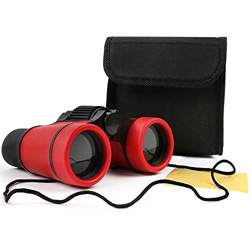 Scotamalone Kids Binoculars Shock Proof Toy Binoculars Set for Age 3-12 Years Old Boys Girls Bird Watching Educational Learning Hunting Hiking Birthday Presents - color: red, size: one pc