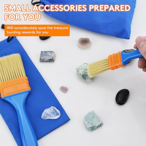 17 PCS Geology Rock Hammer Kit, 32oz Rock Pick Hammer, 3PCS Digging Chisels,Rock Hounding Tools with Multi-Function Shovel, Backpack, Brushes, Gloves, Goggles, Whistle, Compass, Loupe, Spray Bottle - color: 17pcs Rock Hounding Tools(big Bag)