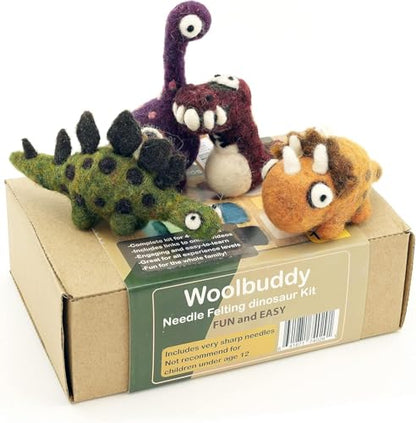 Woolbuddy Needle Felting Kit Starter Set (Dinosaur) for Beginner & Adults - color: Dino Kit