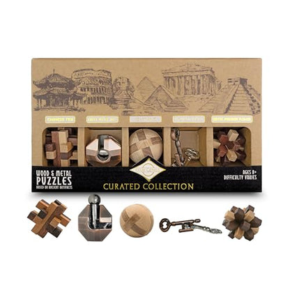 Project Genius True Genius CURATED Collection – Variety Pack, Assembly Puzzle, Disassembly Puzzle, Brain teasers, Adult Puzzle, Wooden and Metal Brain Teasers