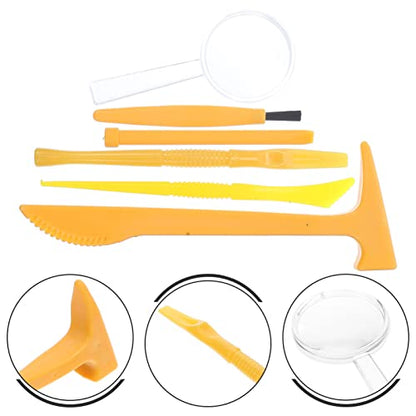 Totority Dig Kit 3 Sets Dinosaur Dig Tools Kit for Kids, Dinosau Digging Kit, Science Kits with Mini Hammer Chisel Brush Scraper for Gems Gemstone Dig Kits (Pack of 2) - size: 15.5X5.3X1.2CM (Pack of 2)