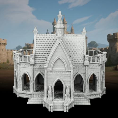 AUSPDICE Fantasy Scenery Miniature Building 25mm Unpainted Gothic Manor - color: Af1104 M City Building 7