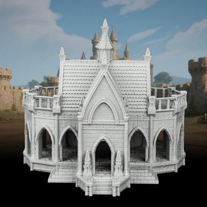 AUSPDICE Fantasy Scenery Miniature Building 25mm Unpainted Gothic Manor - color: Af1104 M City Building 7