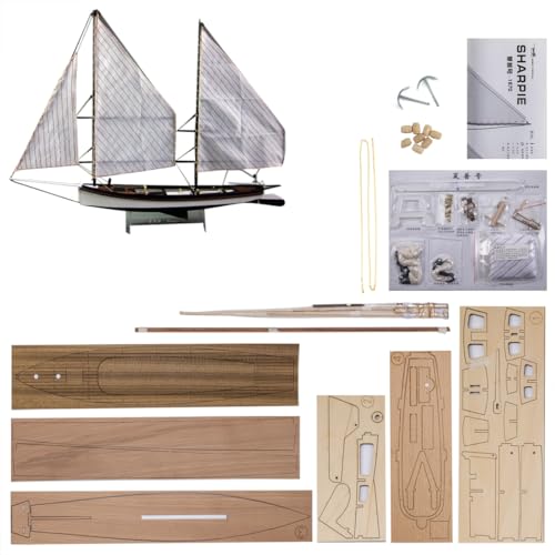 GAWEGM Wood Ship Model Building Kit - 1/24 Sharpie Sailing Boat