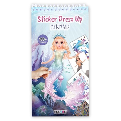 BSCOOL Mermaid Sticker Book Activity Book for Kids Girls - color: Sticker Dress Up Mermaid