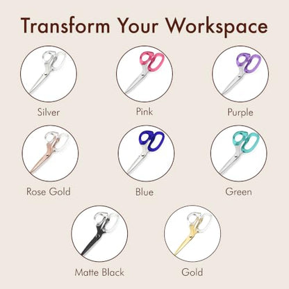 OfficeGoods 9” Stainless Steel Acrylic Scissors, Clear with Rose Gold Metal - color: Clear With Rose Gold Metal
