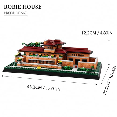 1182Pcs Robie House Chicago Building Set World Landmark Architecture Model Collectible Toy for Kids and Adults - color: Robie House