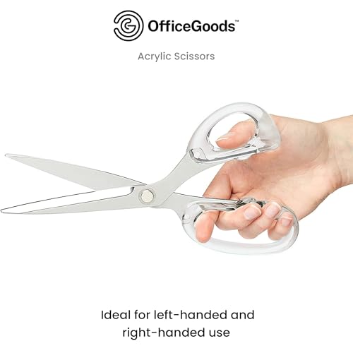 OfficeGoods 9” Stainless Steel Acrylic Scissors, Silver - color: Silver