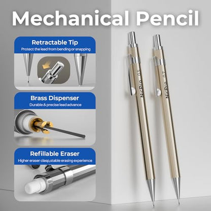 Nicpro 21PCS Professional Drafting Tools & Geometry Set with Case - size: 21 PCS
