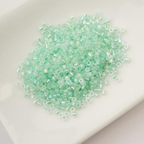 John Bead 25g Cylin Beads Green Glow in Dark AB 11/0 Glass Cylindrical Seed Beads for Jewelry Bracelets Necklaces Earrings Making Embroidery - color: Green Glow in Dark AB